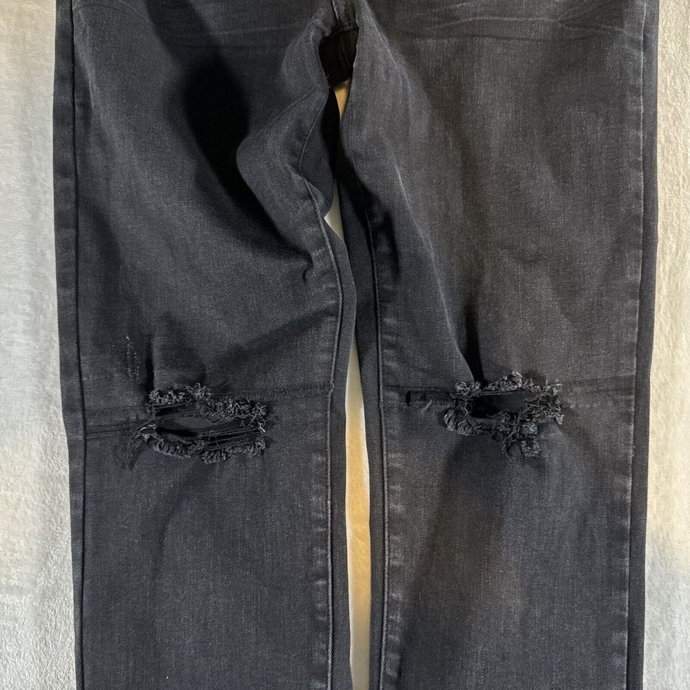Judy Blue Jeans SZ 28 Black Slim Fit Mid Rise Stretch Distressed Raw Hem JB88137 - Picture 6 of 14